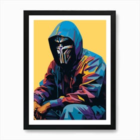 Hooded Rapper Art Print