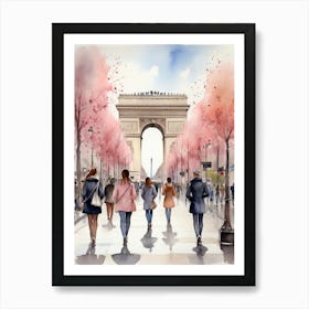 Champs-Elysées Avenue. Paris. The atmosphere and manifestations of spring. 13 Art Print