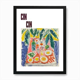 Cin Cin Poster Summer Wine Matisse Style 1 Art Print