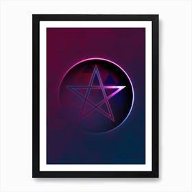 Geometric Neon Glyph on Jewel Tone Triangle Pattern 213 Art Print