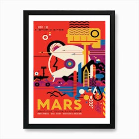 Mars Space Vintage Poster Art Print