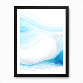 Blue Ocean Wave Watercolor Vertical Composition 101 Art Print