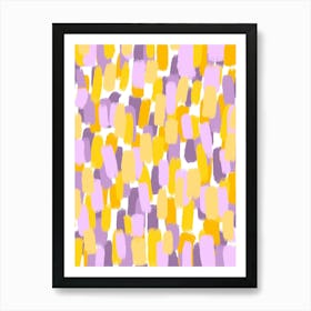 Abstract Brush Stroke Purple and Yellow Affiche