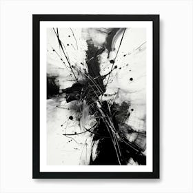 Connection Abstract Black And White 4 Art Print