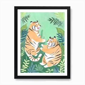 Cute Chubby Playing Tigers 2 Art Print