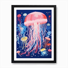 Jelly Fish Pop Art Retro Inspired 3 Art Print