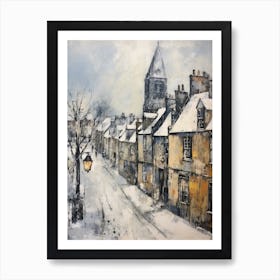 Vintage Winter Painting St Andrews United Kingdom 2 Art Print