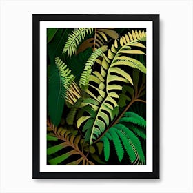 Wood Fern Vibrant Art Print