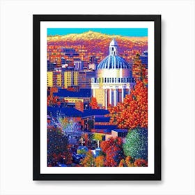 Boise, City Us  Pointillism Art Print