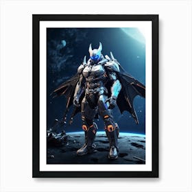 Bat In Cyborg Body #4 Art Print
