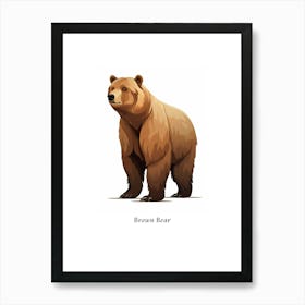 Brown Bear Kids Animal Poster Art Print