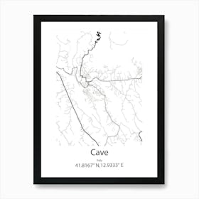 Cave Spring,United States Minimalist Map Art Print