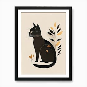 black cat mininalist portrait 6 Poster