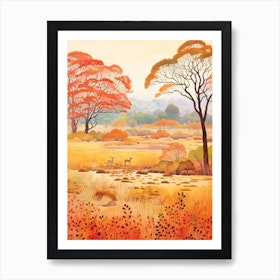 Autumn National Park Painting Ranthambore National Park India 1 Art Print