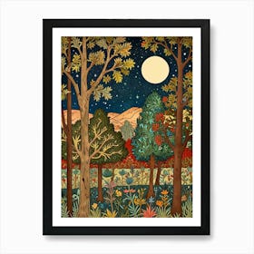 William Morris Night In The Forest 3 Art Print