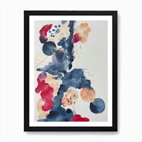 Abstract watercolour burst blue pink Art Print