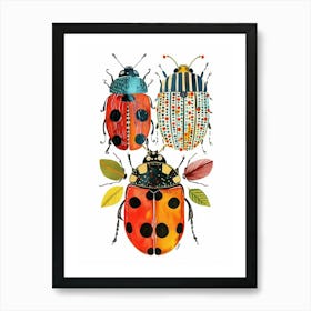 Colourful Insect Illustration Ladybug 30 Art Print