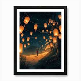 Lanterns In The Sky 1 Art Print