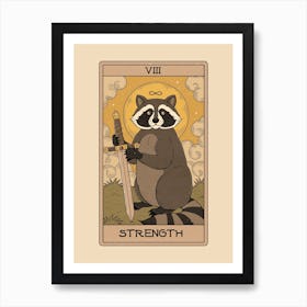 Strenght - Raccoons Tarot Art Print