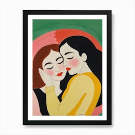 'Two Women Hugging' Art Print