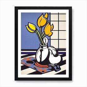 Crocus Flower Still Life  4 Pop Art Style Art Print