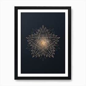 Abstract Geometric Gold Glyph on Dark Teal n.0241 Art Print