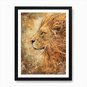 Textured Lion Painting 1 Art Print