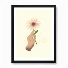 Hand Holding A Flower 2 Art Print