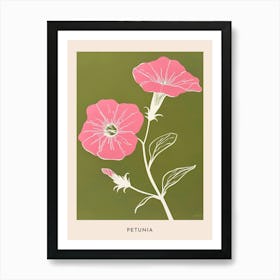 Pink & Green Petunia 2 Flower Poster Art Print