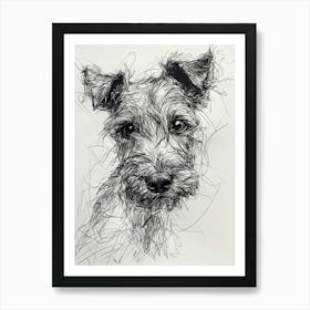 Fox Terrier Dog Line Sketch 2 Art Print