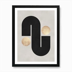 Geometry with gold 2 Art Print