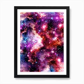 Cosmic mandala #12 - space neon poster Art Print