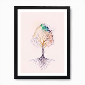 Family Tree Symbol 1 Minimal Watercolour Art Print