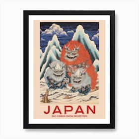 Zao Onsen Snow Monsters, Visit Japan Vintage Travel Art 4 Art Print