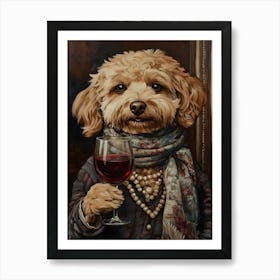 Whimsical Doodle Drinking 3 Art Print