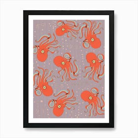 Octopus Vintage Pattern Art Print