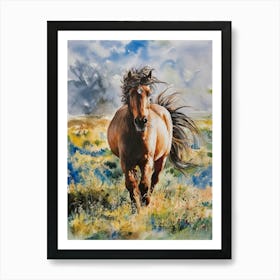 Horse Running In The Meadow 1 Art Print