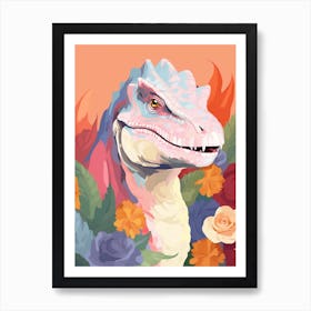 Colourful Dinosaur Iguanodon 5 Art Print