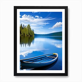 Canoe On Lake Water Waterscape Photography 1 Art Print