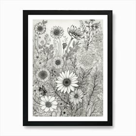 Daisies In The Garden Art Print