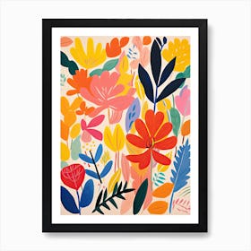 Matisse Style Floral Impression; Whimsical Blooms Art Print