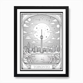 Toronto, Canada, Tarot Card Travel  Line Art 2 Art Print