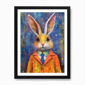 Fashionable Rabbit In A Suit Art Print