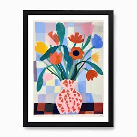 Tulip Bouquet Flower Illustration 4 Art Print