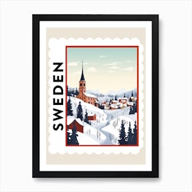 Retro Winter Stamp Poster Kiruna Sweden 2 Poster