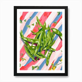 Sugar Snap Peas Summer Illustration 4 Art Print