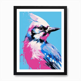 Andy Warhol Style Bird Blue Jay 4 Art Print