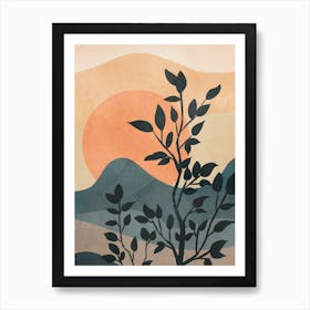 Orange Rising Sun Art Print