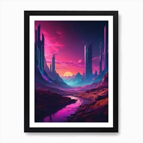 Sci-Fi cyber Landscape Art Print