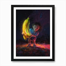 Child With A Banana Art Print